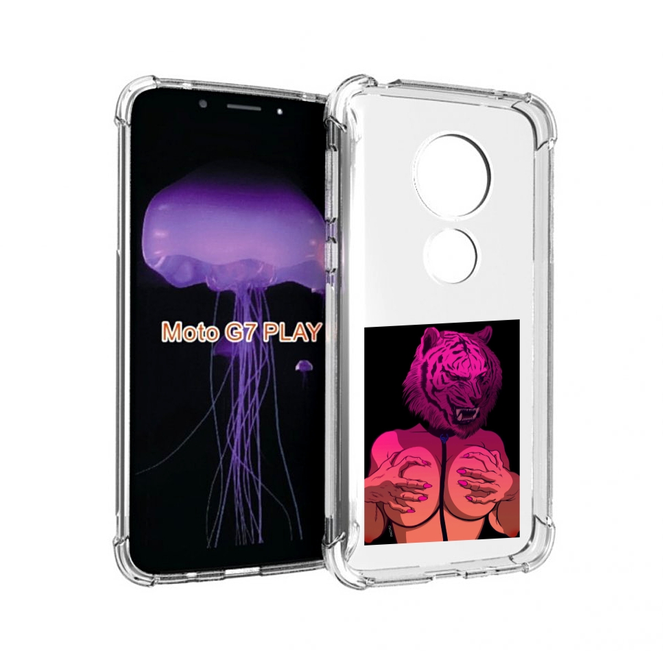 

Чехол MyPads тигр с секретом женский для Motorola Moto G7 Play, Прозрачный, Tocco