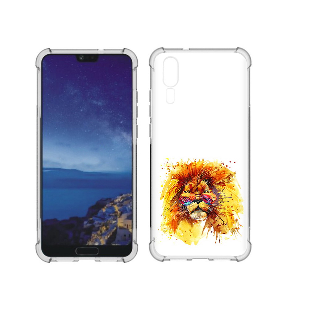 Чехол MyPads Tocco для Huawei P20 лев в очках (PT108006.52.436)