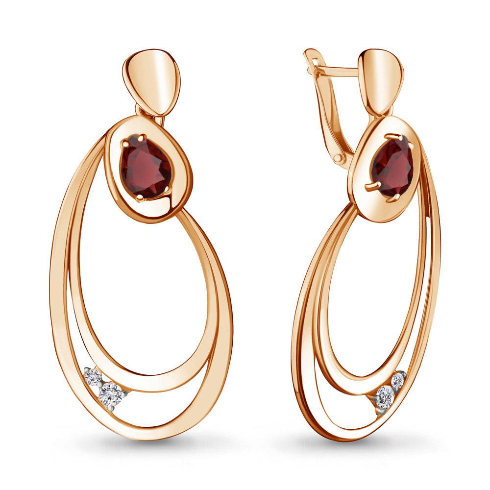 

Серьги из серебра с гранатом Aquamarine 4722003_925_з, 4722003_925_з
