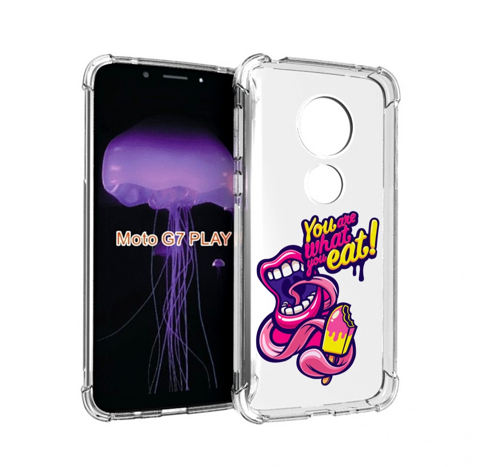 

Чехол MyPads ты-то-что-ты-ешь для Motorola Moto G7 Play, Прозрачный, Tocco