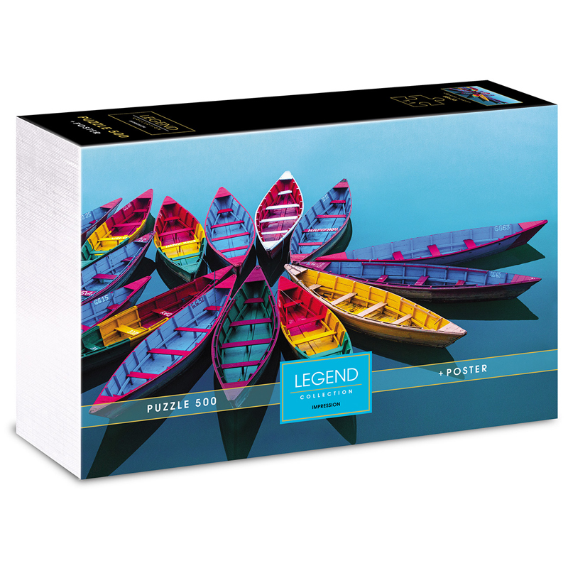 

Пазл 500 эл. Hatber Premium "Legend Art Series. Яркие лодки", подарочная коробка + Постер