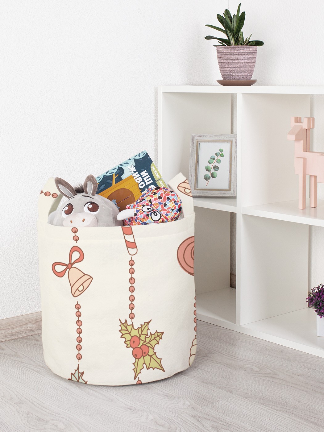 

Корзина для игрушек JoyArty 35x35 см toba_185479_S, Белый