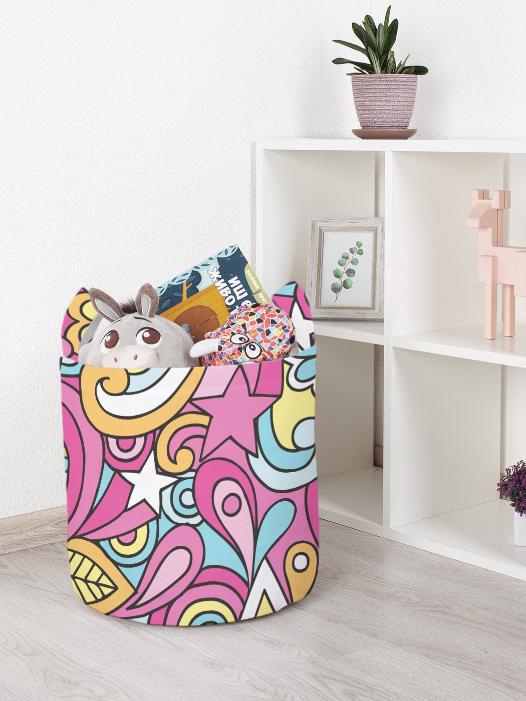 

Корзина для игрушек JoyArty 35x35 см toba_14925_S, Розовый