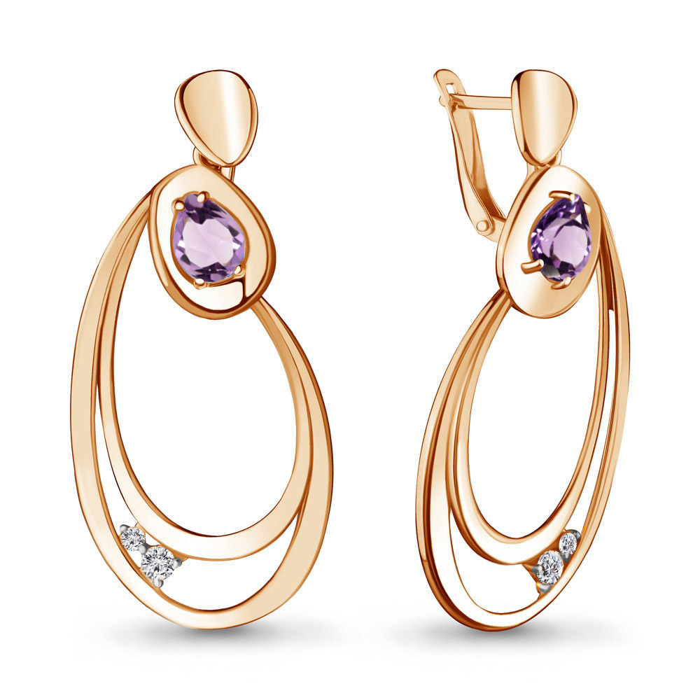 

Серьги из серебра с аметистом Aquamarine 4722004_925_з, 4722004_925_з