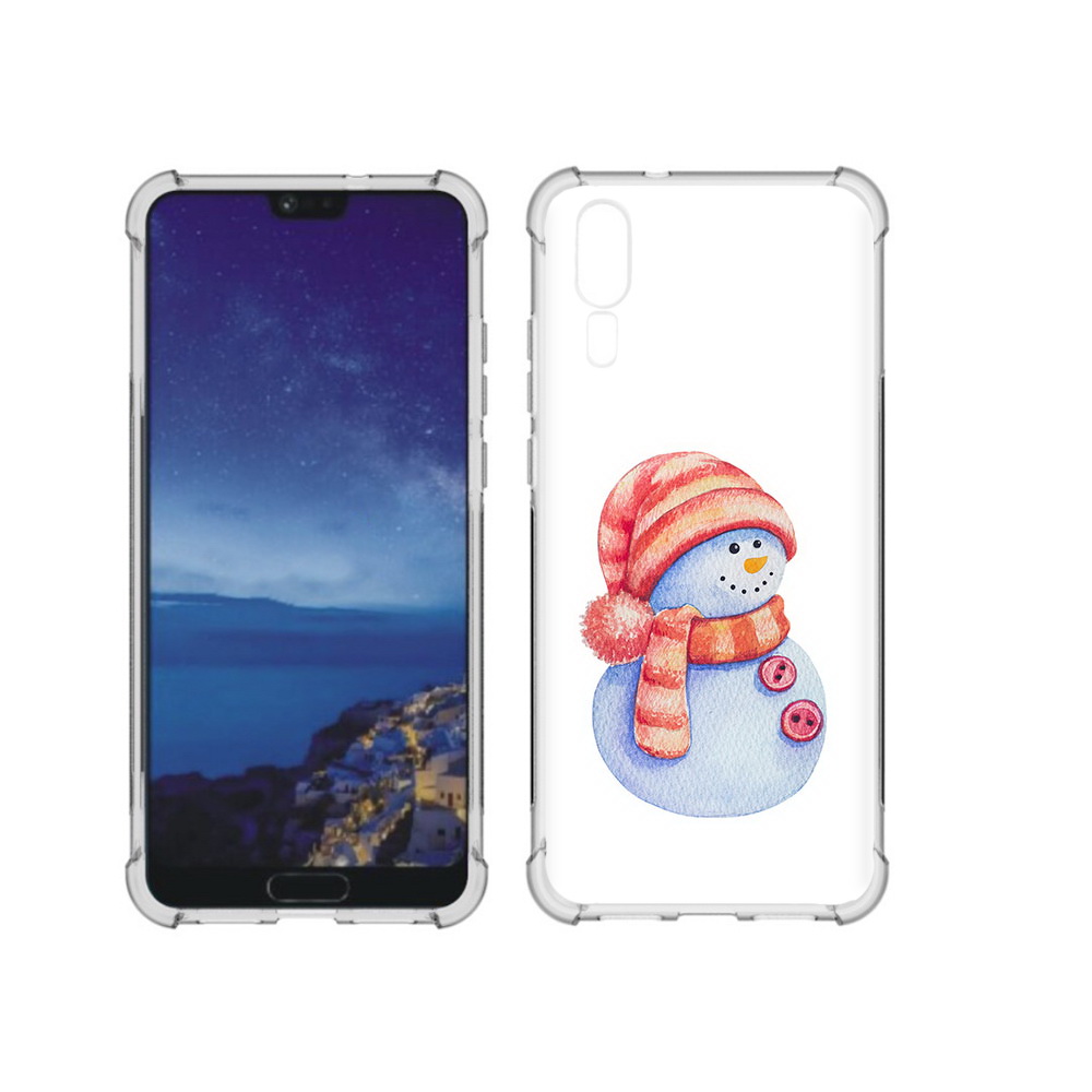 

Чехол MyPads Tocco для Huawei P20 Веселый снеговик (PT108006.52.44), Прозрачный, Tocco