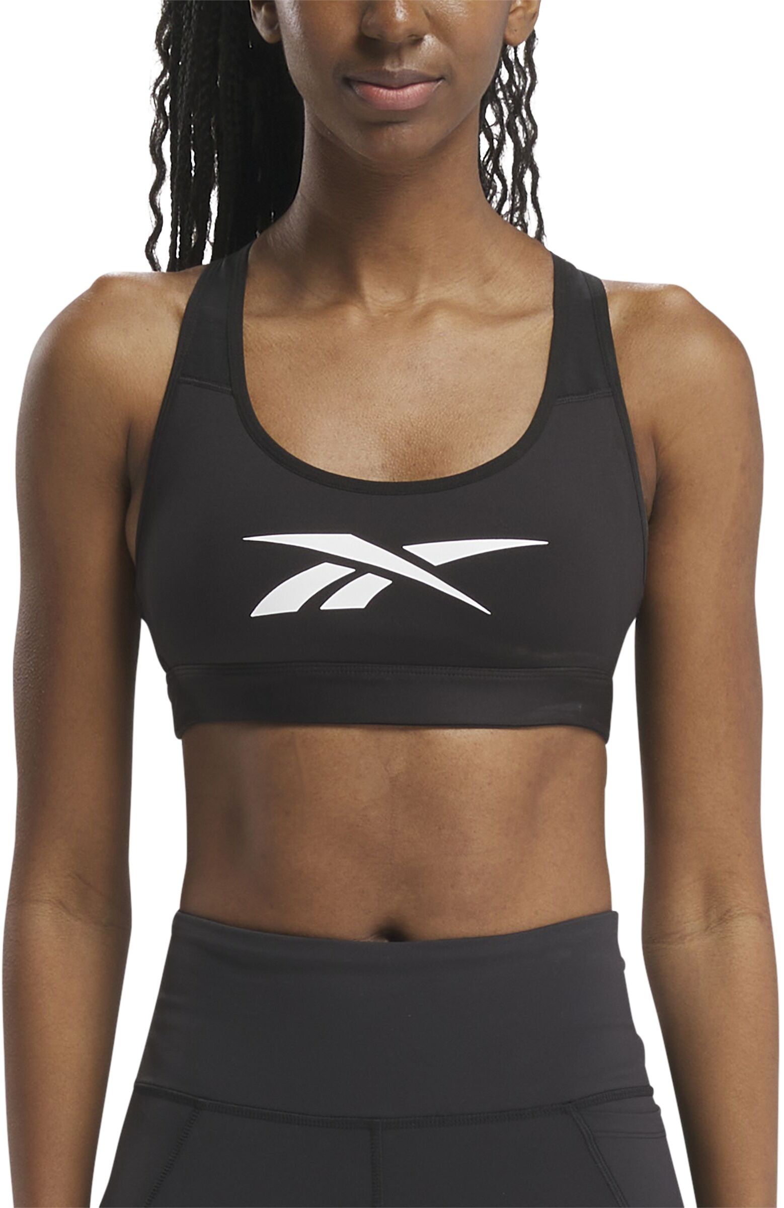 Топ женский Reebok S LUX VECTOR RACER BRA черный L