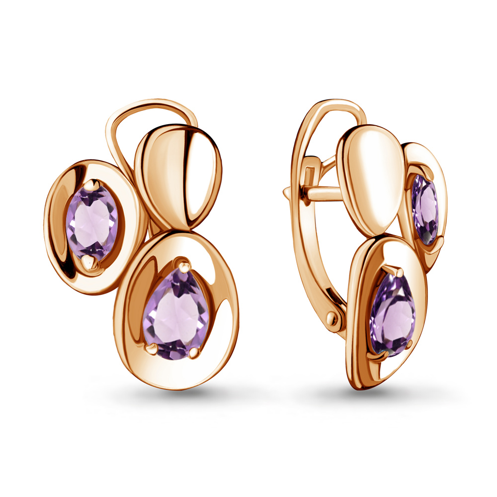 

Серьги из серебра с аметистом Aquamarine 4722104_925_з, 4722104_925_з