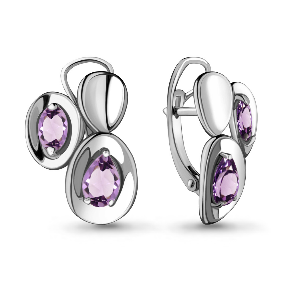 

Серьги из серебра с аметистом Aquamarine 4722104_925_р, 4722104_925_р
