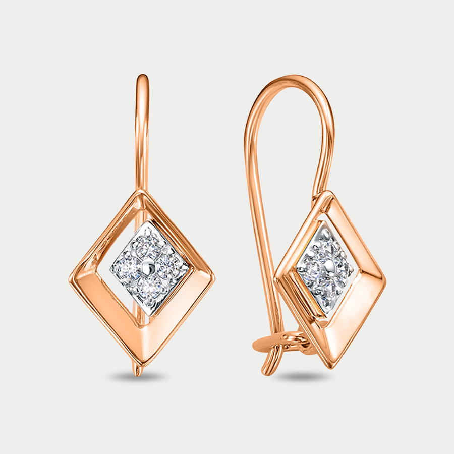

Серьги из красного золота Delta 1205788, фианит, 1205788