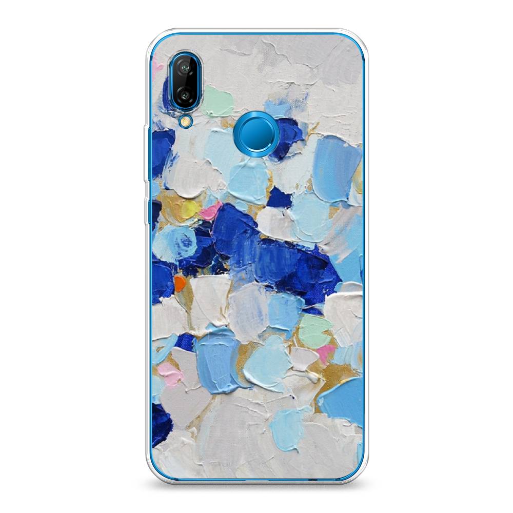 

Чехол Awog на Huawei Nova 3E "Холст сине-белый", Синий, 65650-10