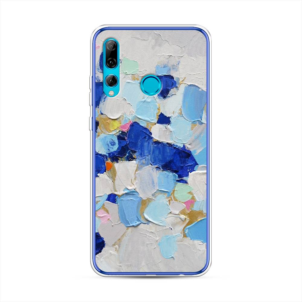 

Чехол Awog на Huawei P Smart Plus 2019 "Холст сине-белый", Синий, 69250-10
