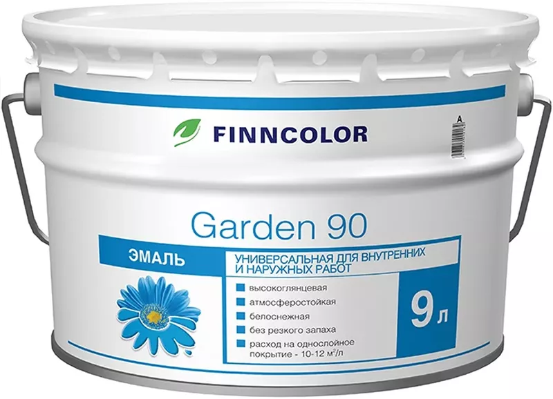 

FINNCOLOR Garden 90 base A алкидная эмаль для дерева и металла глянцевая (9л)