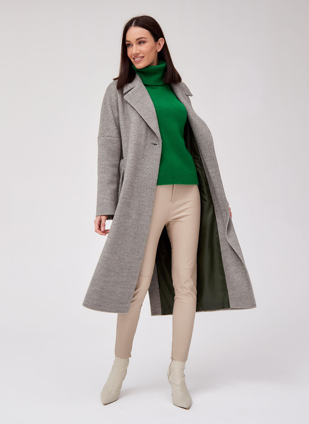 Пальто женское Giulia Rosetti 59789 зеленое 44 RU