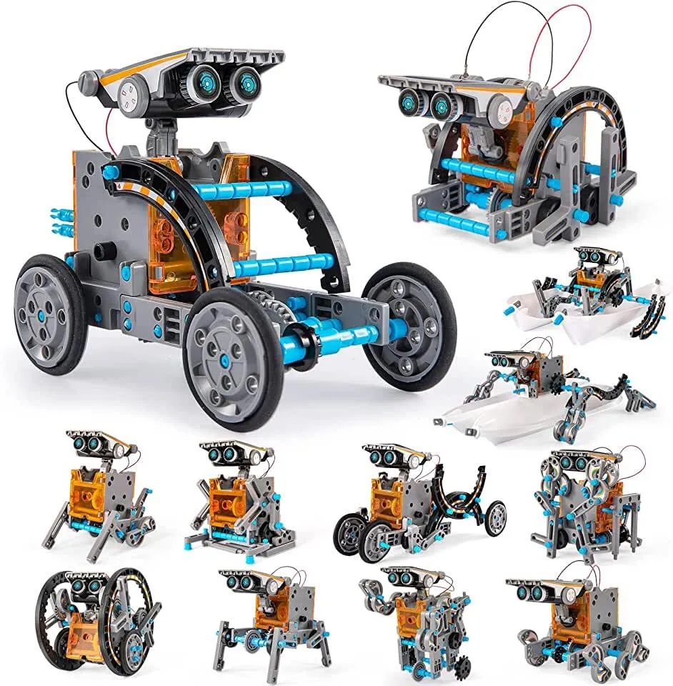 Электронный Робот конструктор трансформер 14 в 1 Baziator Solar Robot GK0074, 190 эл.
