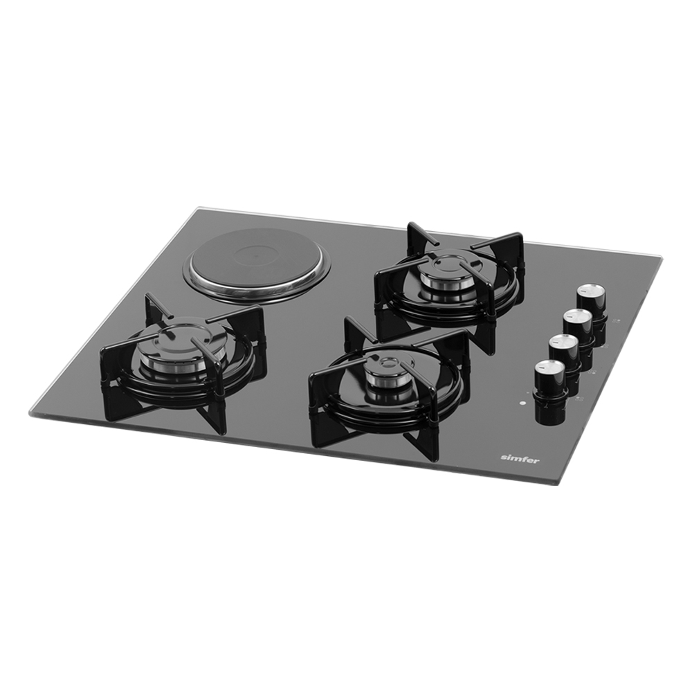 Встраиваемая варочная панель комбинированная Simfer H60K32B516 черный комбинированная варочная панель simfer h60n26s516 чугунные решетки автоподжиг