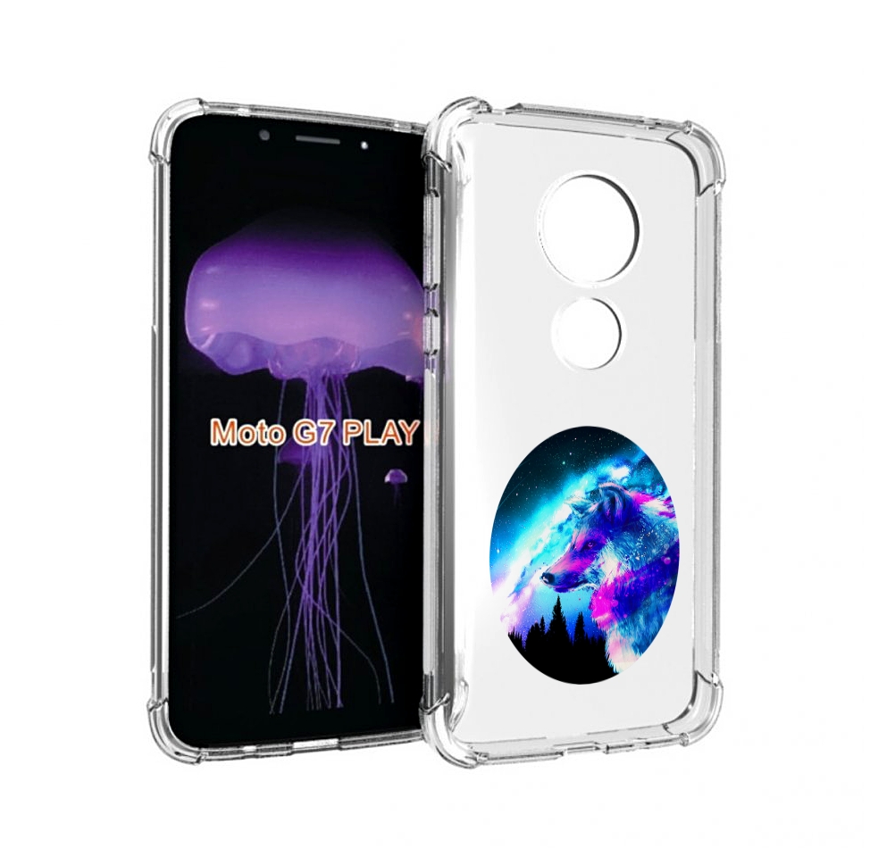 

Чехол MyPads голубой волк для Motorola Moto G7 Play, Прозрачный, Tocco