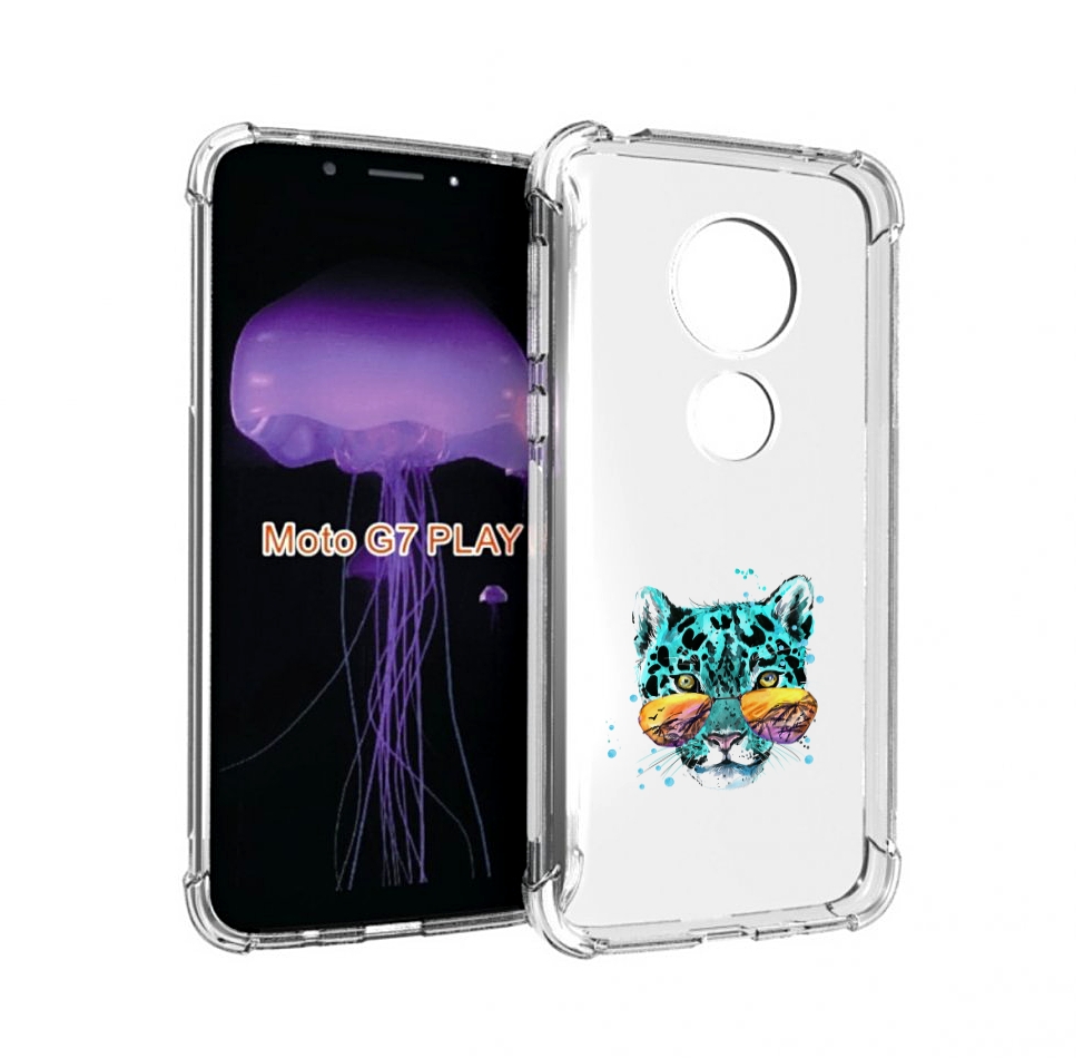 

Чехол MyPads голубой лео для Motorola Moto G7 Play, Прозрачный, Tocco