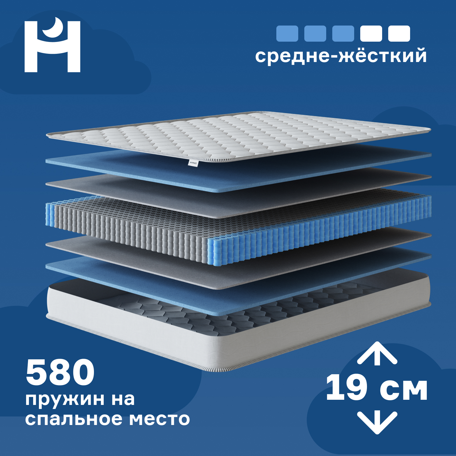 

Матрас HYPNOZ Spring Original 180х200, Белый, Spring Original