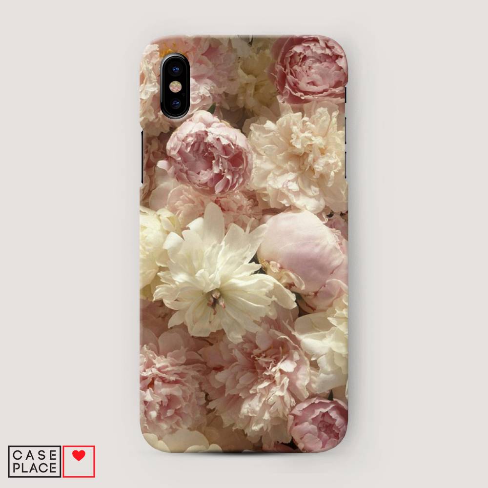 

Пластиковый чехол "Пионы светлые" на Apple iPhone XS Max (10S Max), 11920-6