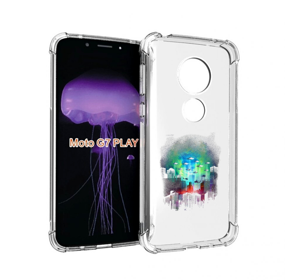 

Чехол MyPads город в свечении для Motorola Moto G7 Play, Прозрачный, Tocco