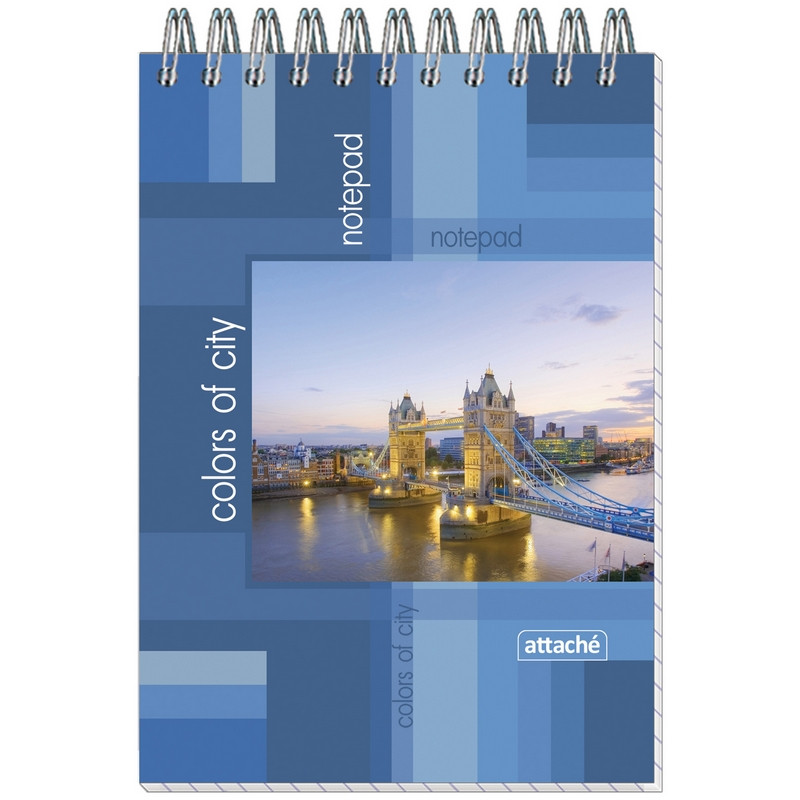 

Блокнот на спирали А6 40л.ATTACHE-БИЗНЕС клет. 14с151 в асс., (8шт.)