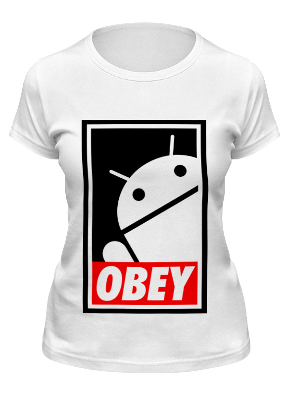 

Футболка женская Printio Android (obey) белая XL, Белый, Android (obey)