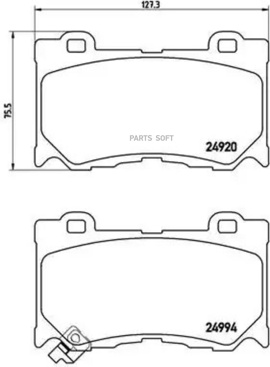 

Колодки тормозные дисковые INFINITI: FX 50 08-, G 37 08-, G 37 07-