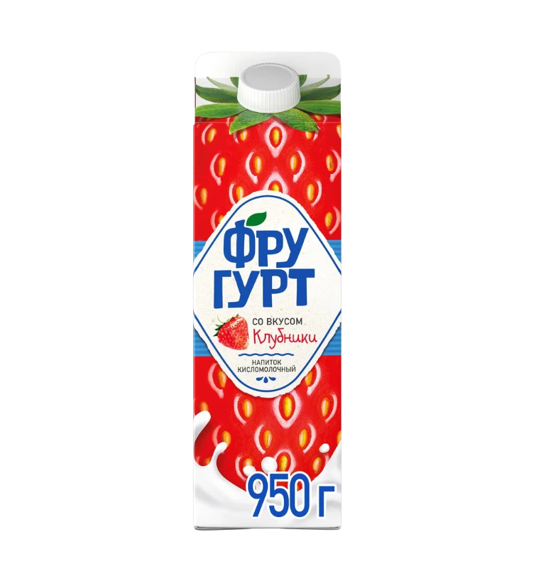 Кисломолочный напиток Фругурт клубника 1,5% БЗМЖ 950 мл