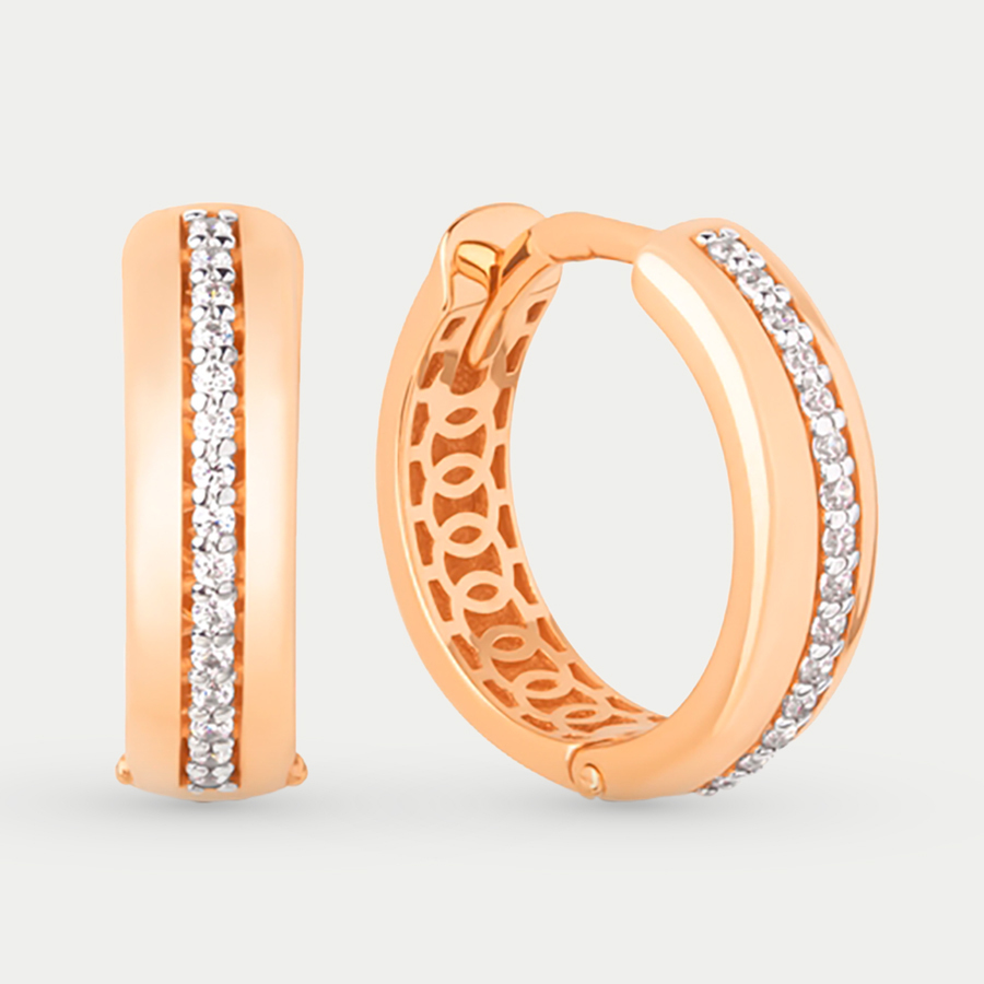 

Серьги из красного золота Династия 902762-1102, фианит, 902762-1102