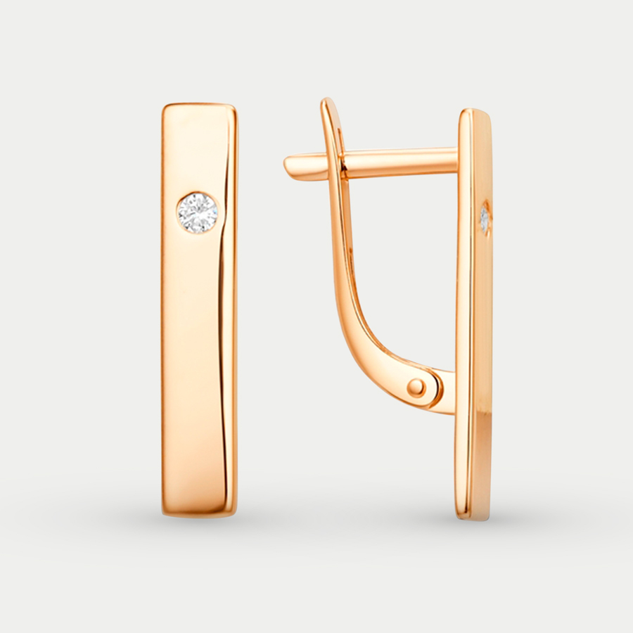 

Серьги из красного золота Династия 015632-1100, фианит, 015632-1100