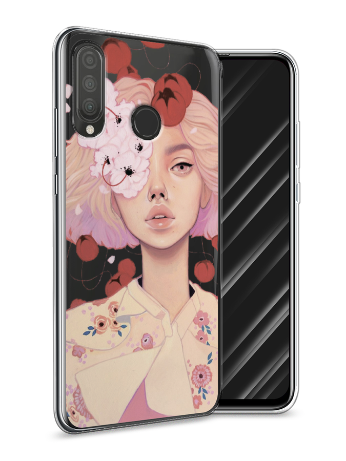 

Чехол Awog на Huawei P30 Lite "Цветочная анархия", Бежевый;розовый;красный, 67950-7