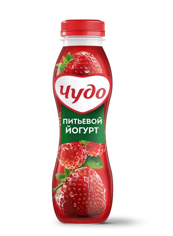 

Питьевой йогурт Чудо с клубникой и земляникой 1,9% 260 г