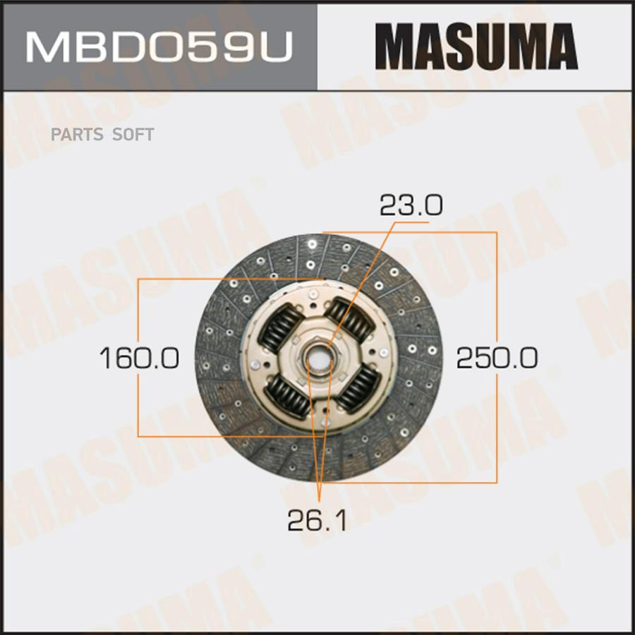 

Диск сцепления MITSUBISHI 250х160х23х26.1 MASUMA MBD059U