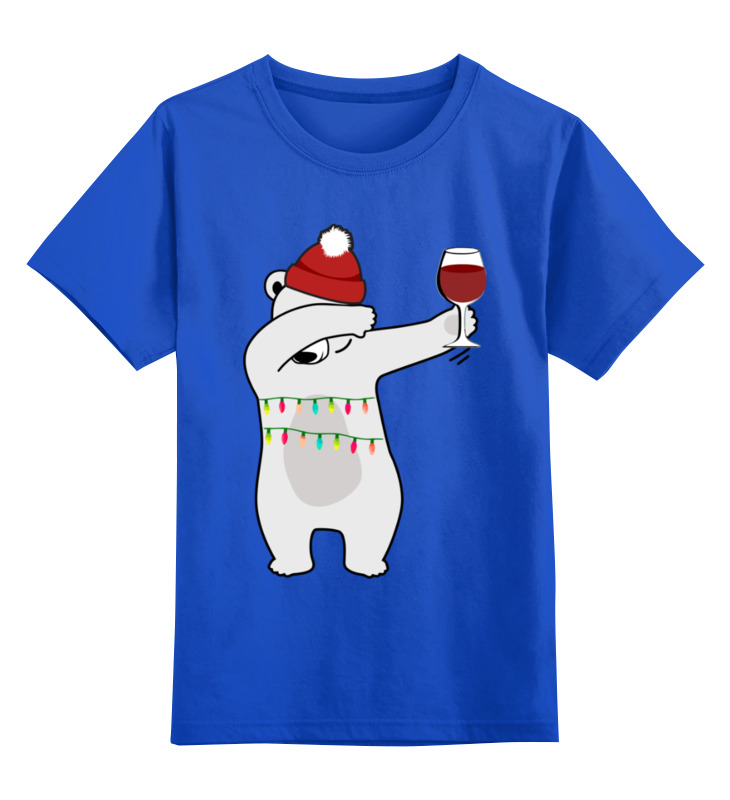 Детская футболка классическая унисекс Printio Новогодний мишка