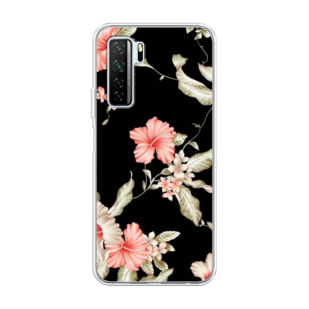 

Чехол Awog на Honor 30S (Global) "Цветы для черном", Черный;розовый, 6102850-8