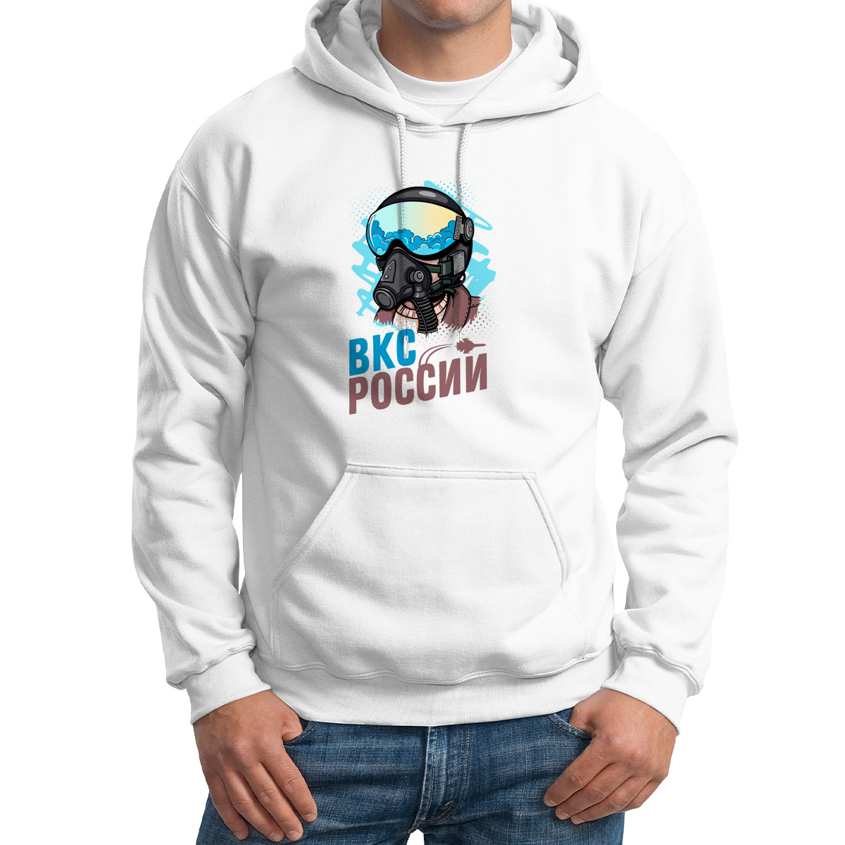 

Худи унисекс CoolPodarok ВКС России белое 54 RU, 54M04808