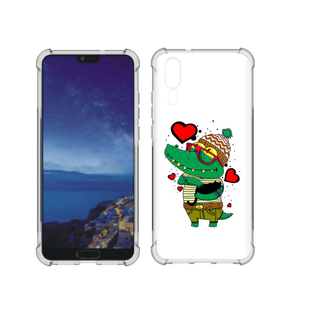 

Чехол MyPads Tocco для Huawei P20 Влюбленный крокодил (PT108006.52.48), Прозрачный, Tocco