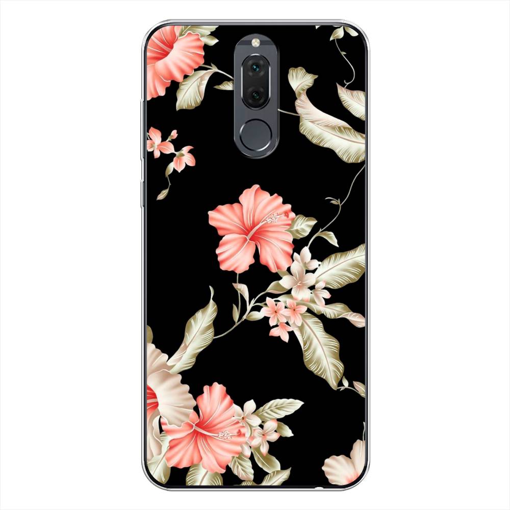 

Чехол Awog на Huawei Nova 2i "Цветы для черном", Черный;розовый, 64150-8
