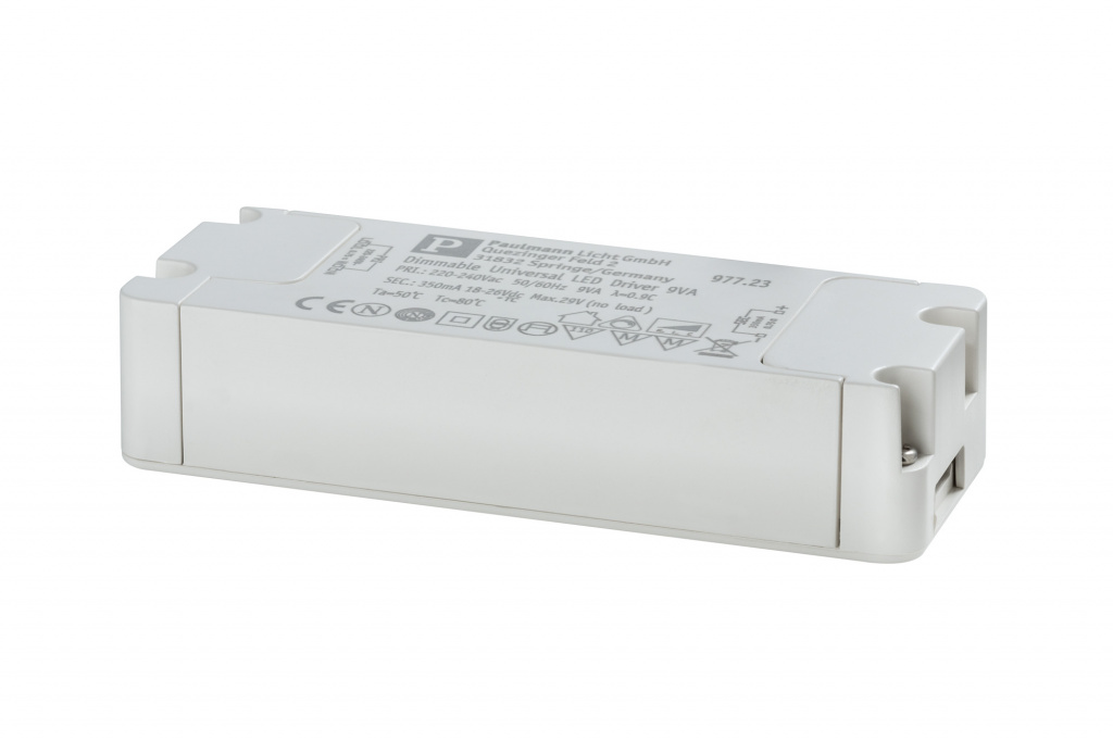 

Трансформатор Paulmann LED Driver 350mA постоянного тока 9Вт 230В Белый Диммируемый 97723