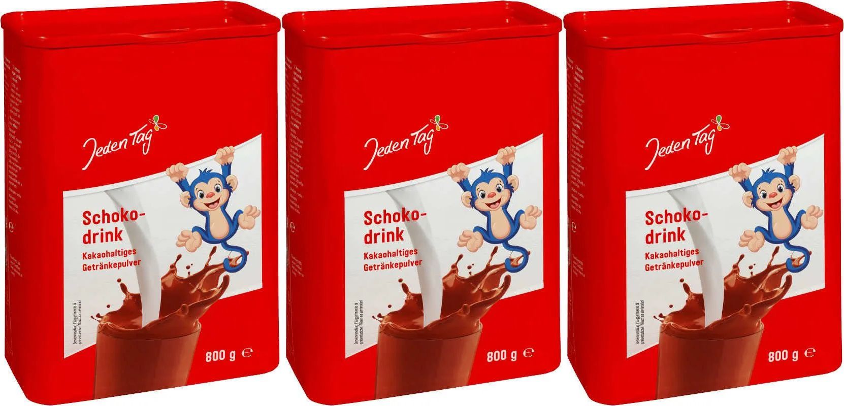 

Шоколадный напиток Jeden Tag Schoko-drink, 800 г х 3 шт, jeden-schoko800-3