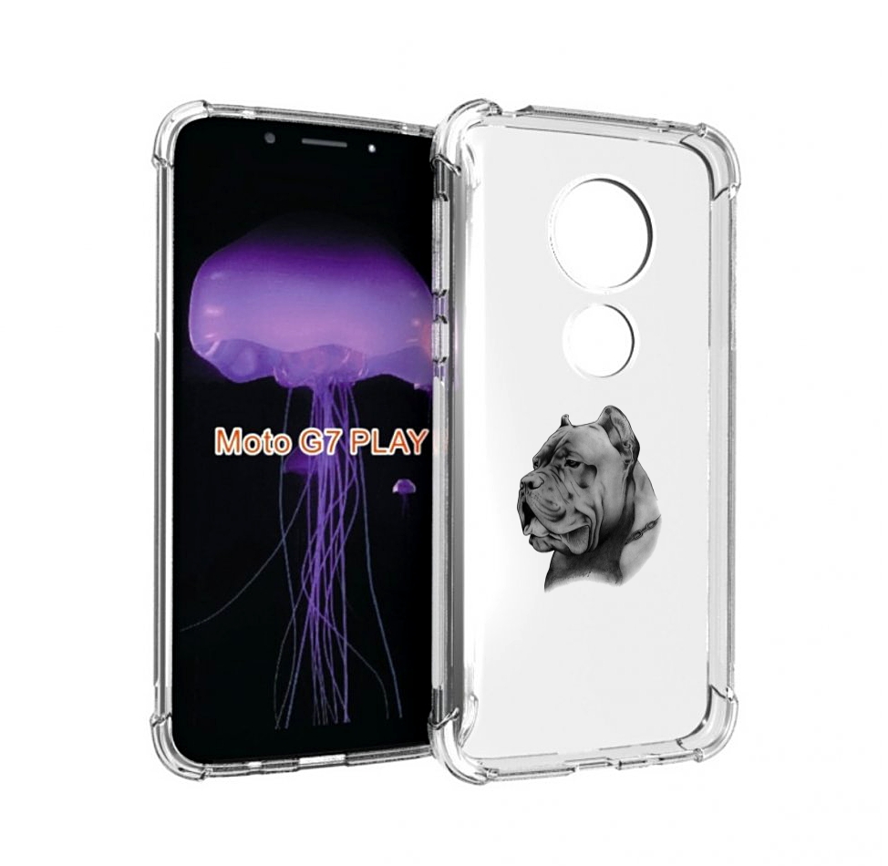 

Чехол MyPads грозный бульдог для Motorola Moto G7 Play, Прозрачный, Tocco