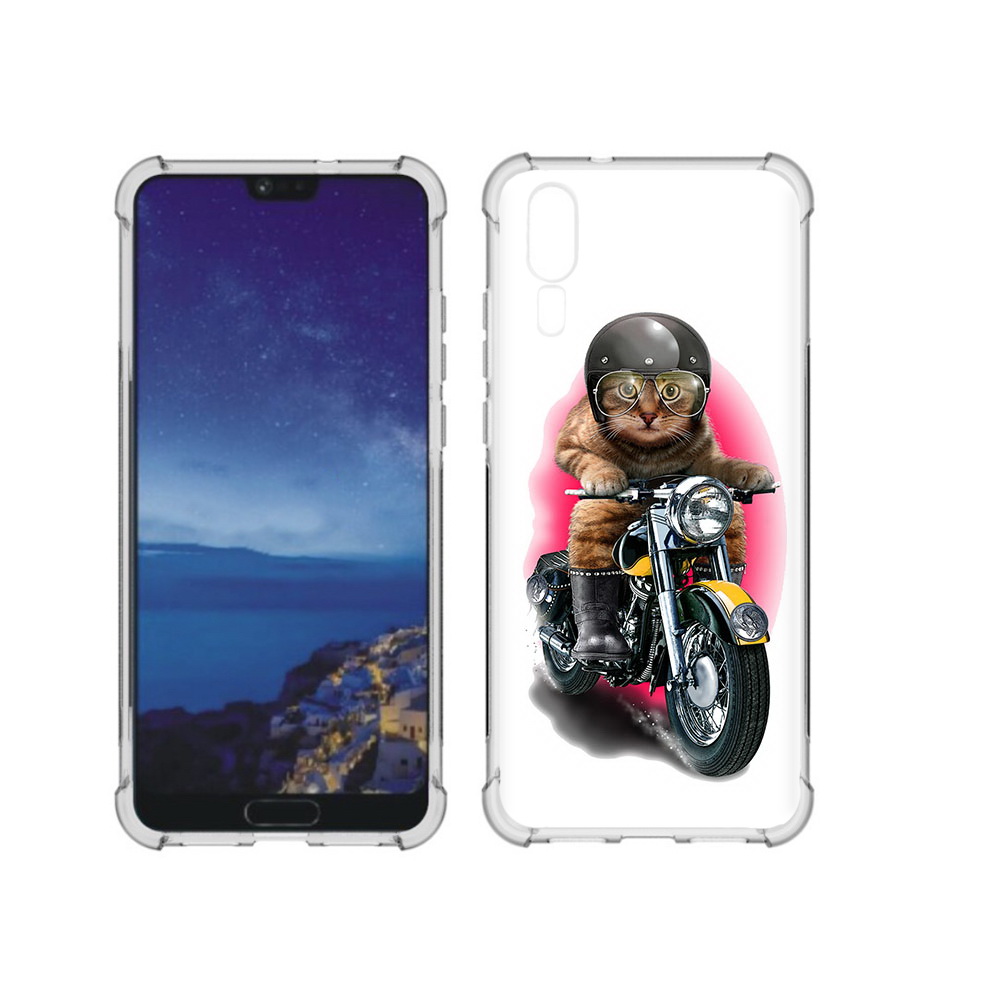 

Чехол MyPads Tocco для Huawei P20 мото-кот (PT108006.52.485), Прозрачный, Tocco