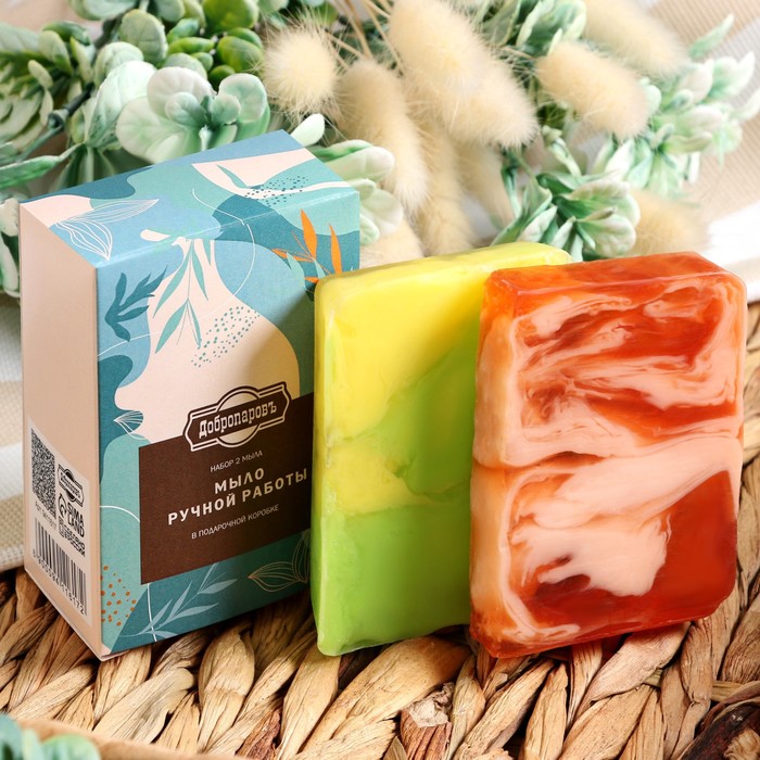 Набор банный Добропаровъ 2 мыла в коробке 