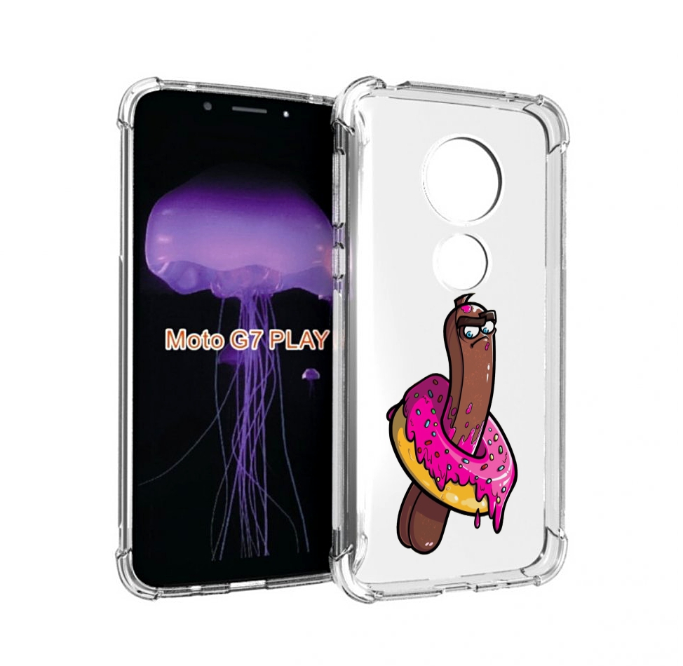 

Чехол MyPads эклер в пончике для Motorola Moto G7 Play, Прозрачный, Tocco