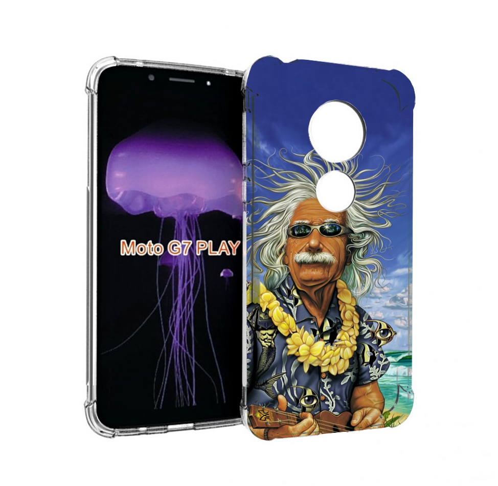 Чехол MyPads энштейн на отдыхе для Motorola Moto G7 Play