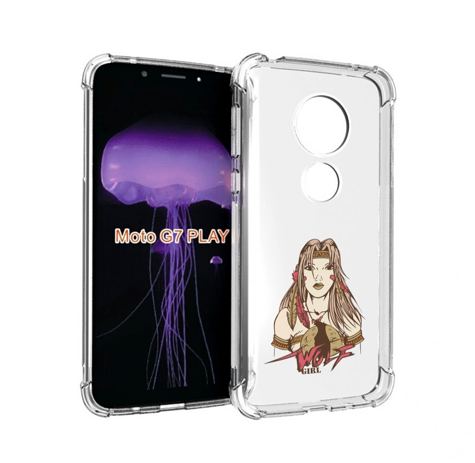 

Чехол MyPads девушка волк для Motorola Moto G7 Play, Прозрачный, Tocco