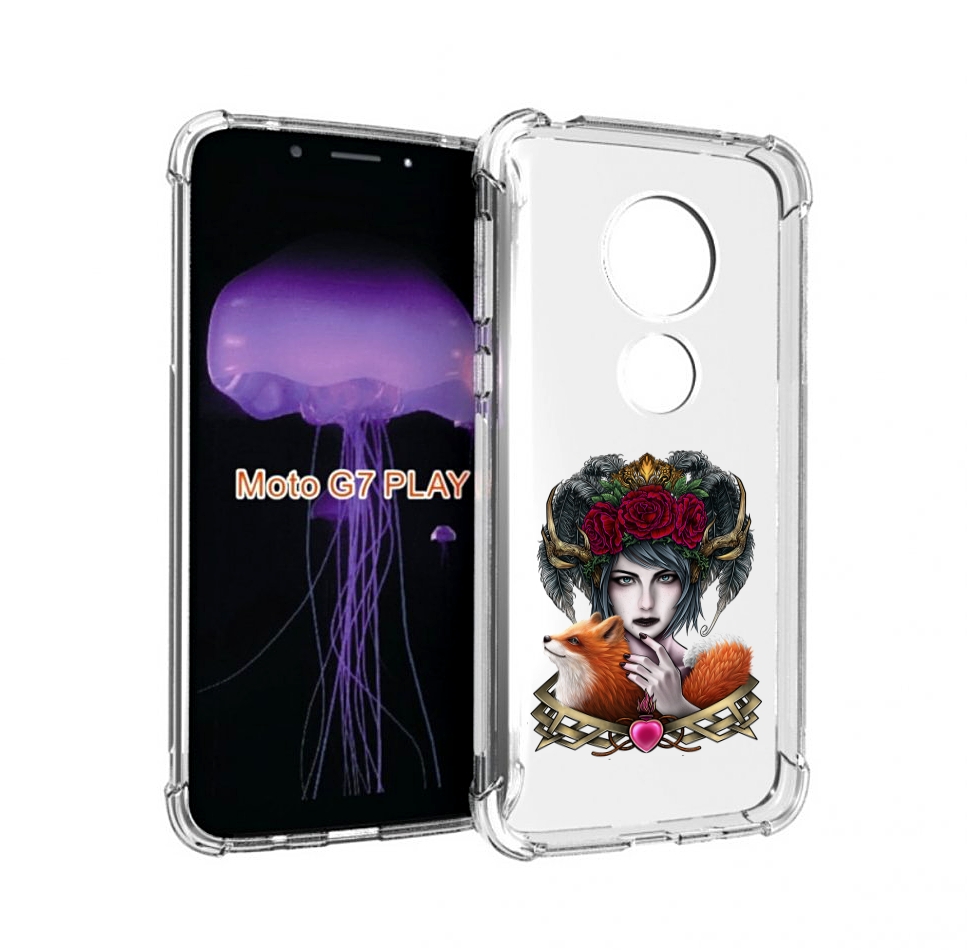 

Чехол MyPads девушка с лисой для Motorola Moto G7 Play, Прозрачный, Tocco