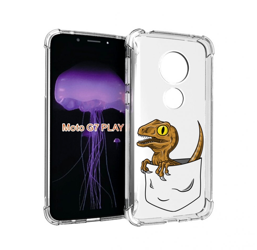 

Чехол MyPads динозавр в кармане для Motorola Moto G7 Play, Прозрачный, Tocco