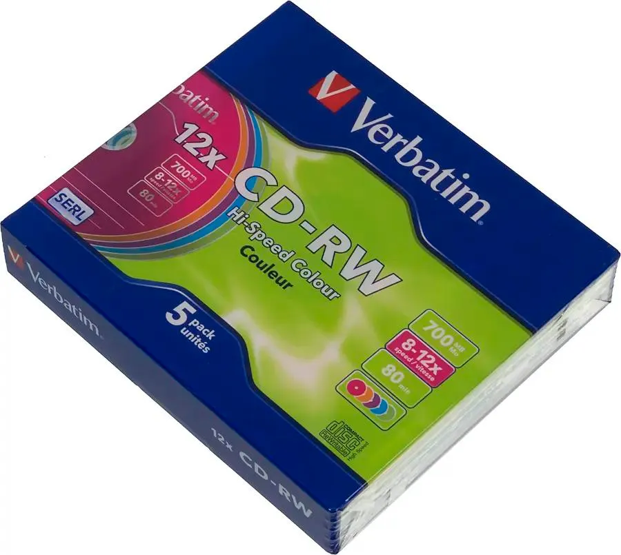 

Оптический диск CD-RW VERBATIM 700Мб 12x, 5шт., slim case, разноцветные 43167, Оптический диск CD-RW VERBATIM 700Мб 12x, 5шт., slim case, разноцветные [43167]