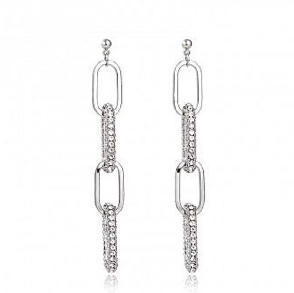 

Серьги подвески из ювелирного сплава ER114, стразы, ER114